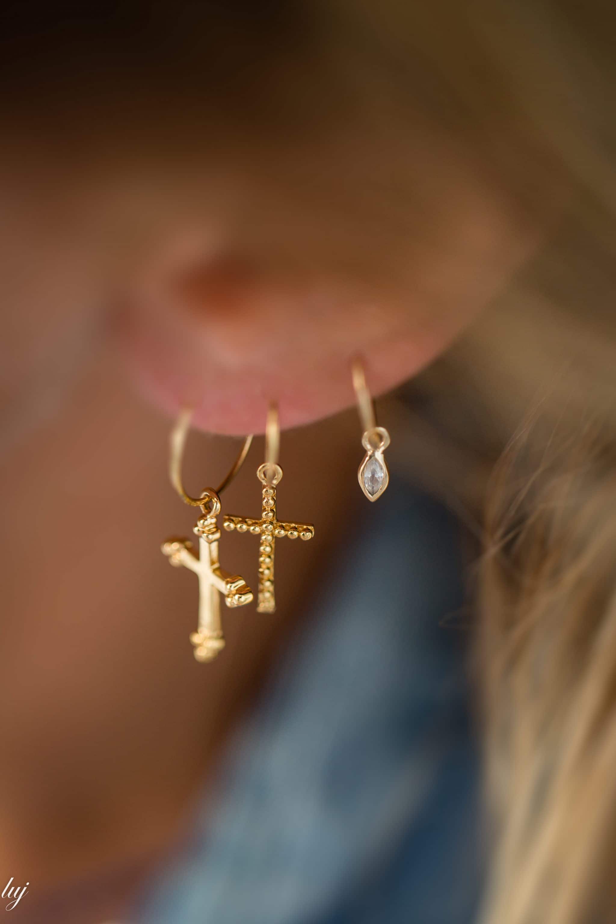 Large cross hoop earrings luj paris jewels