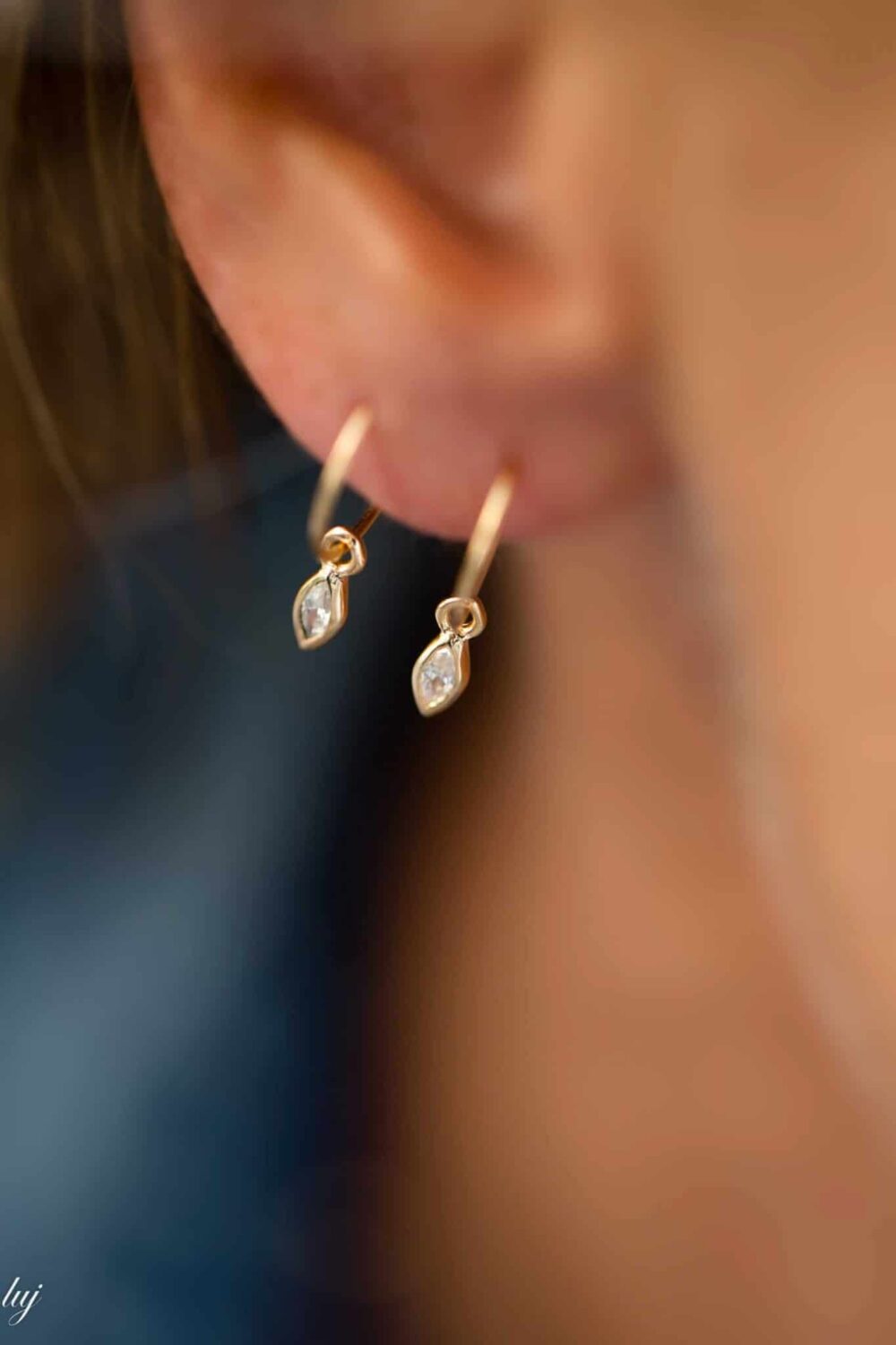 MARQUISE tiny hoop earrings luj paris jewels