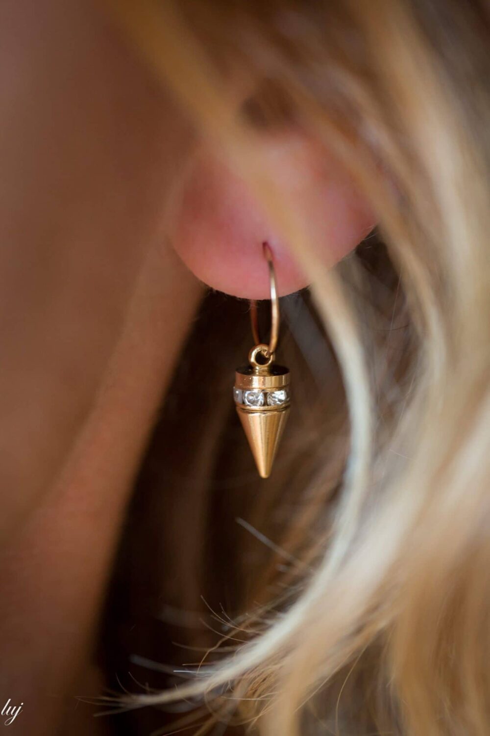 Tiny strass spike EMILIE tiny hoop earrings luj paris jewels