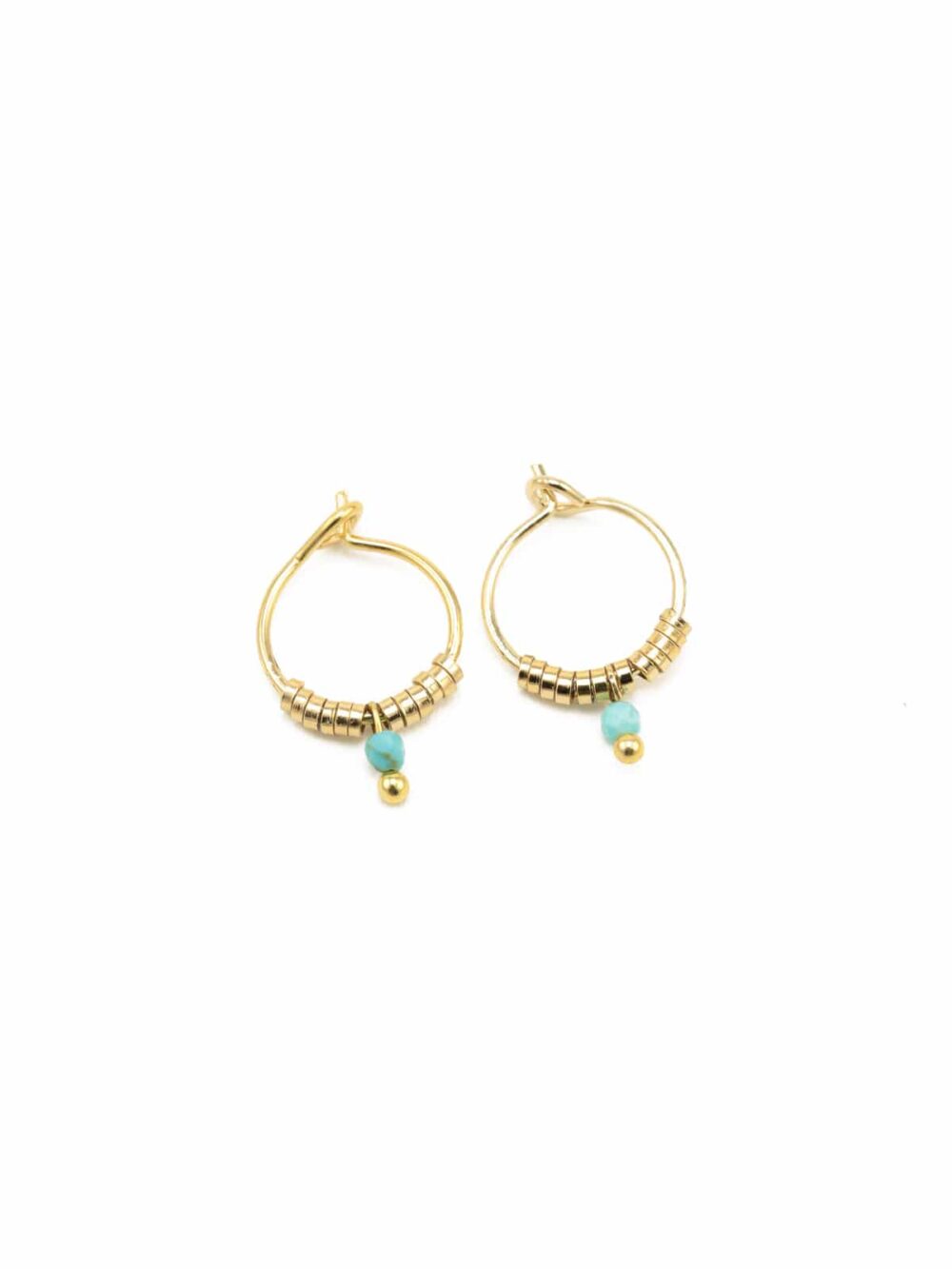 JOSEPHINE turquoise tiny hoop earrings luj paris jewels