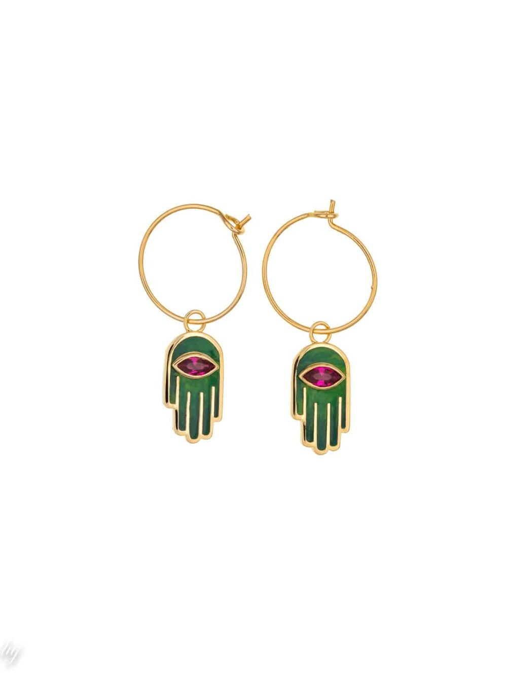 estelle-green-hand-charm-hoop-earrings-luj-paris-jewels