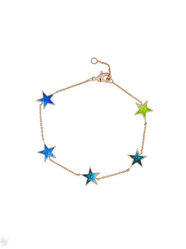 bracelet fin etoile bleu vert lauren luj paris bijou