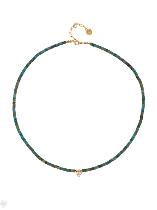 Celeste Turquoise and brilliants necklace luj paris bijoux