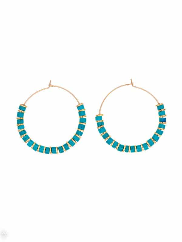 MARTY turquoise discs large hoop earrings luj paris jewels