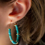 KELLY beaded discs turquoise large hoop earrings luj paris jewels