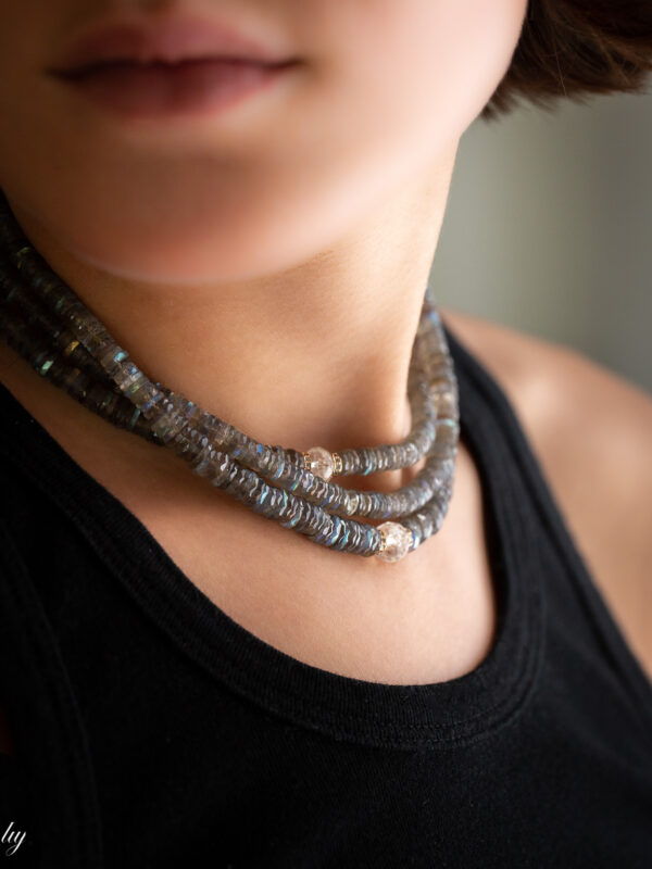 Colette Citrine and Labradorite necklace luj paris bijoux
