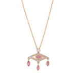 collier pendentif diamants et tourmaline rose elisabeth luj paris joaillerie