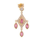 ELISABETH Diamond and pink Tourmaline drops earrings luj paris jewelry