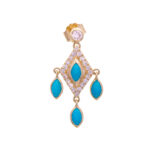 ELISABETH Diamonds and Turquoise drops earring luj paris jewelry