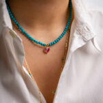 collier ras de cou turquoise love luj paris bijoux