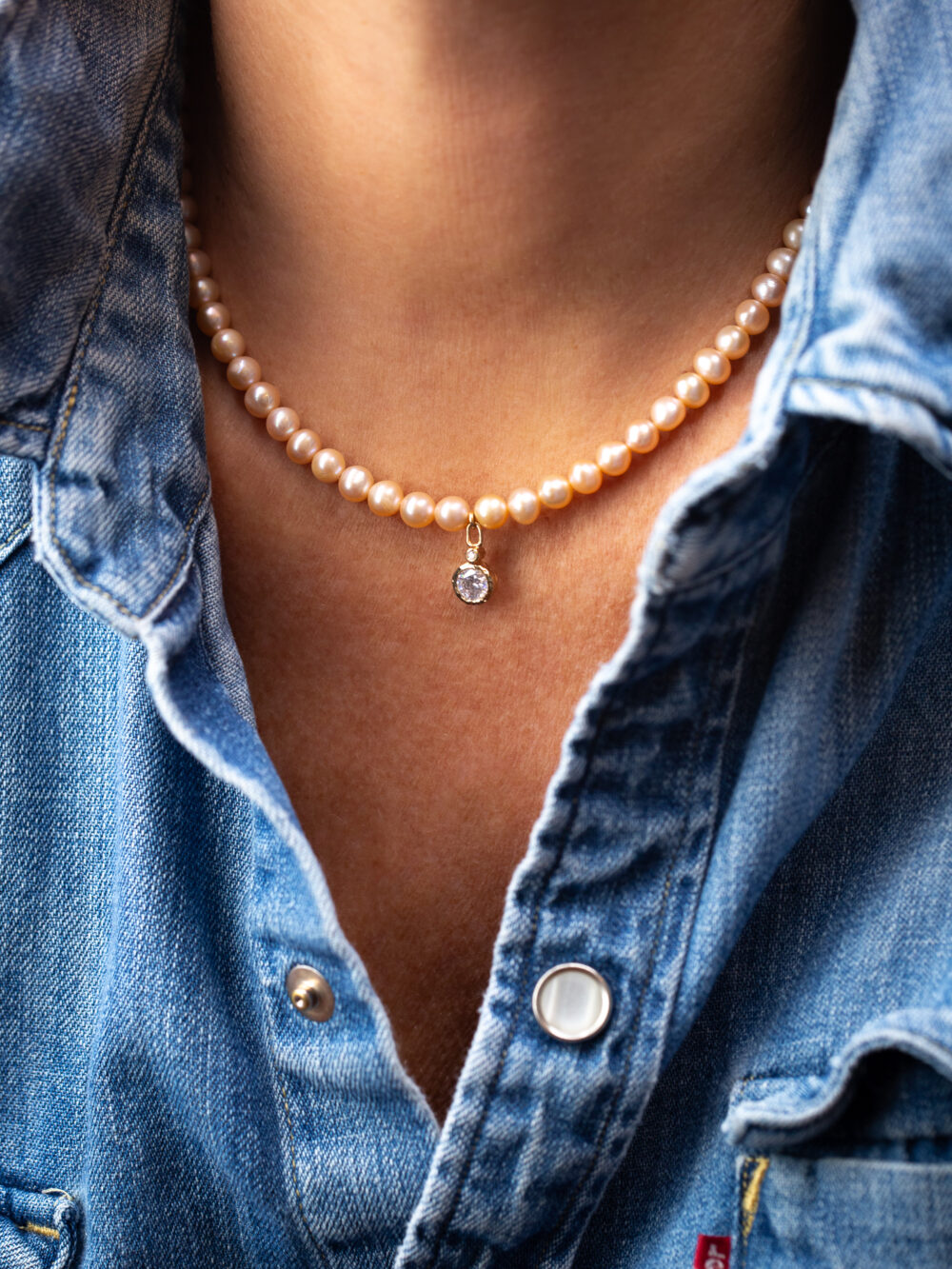 collier ras de cou perles flora luj paris bijoux